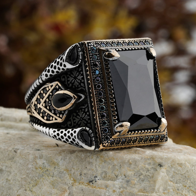 Turkish Real Zircon Stone Handmade Ring-Boutique Spiritual