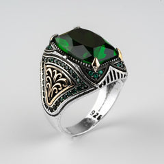 Alexandrite Stone Mistik Topaz Natural Handmade Silver Ring For Men-Boutique Spiritual