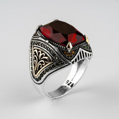 Alexandrite Stone Mistik Topaz Natural Handmade Silver Ring For Men-Boutique Spiritual