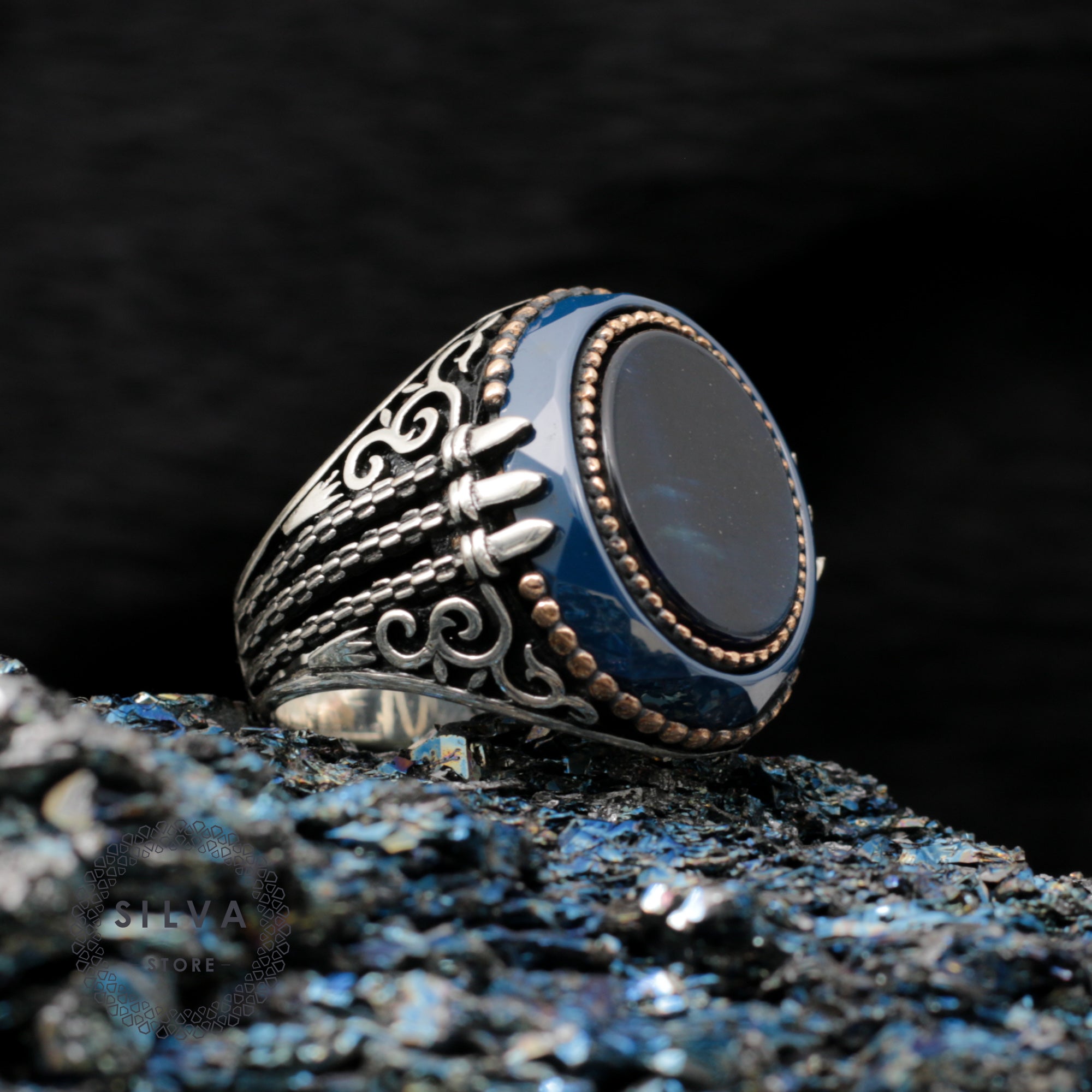 Turkish Tiger-eye With Special Cut zircon Handmade Exclusive Design-Boutique Spiritual