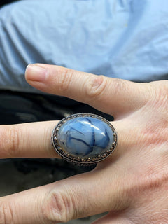 Turkish Yemeni Agate Big Stone Ring Handmade Special Design-Boutique Spiritual