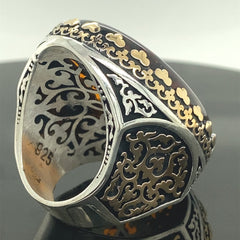Turkish Baltic Amber Big Stone Handmade Men's Ring-Boutique Spiritual