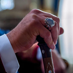 Sultan White Agate, Payitaht Abdülhamid Silver Ring-Boutique Spiritual