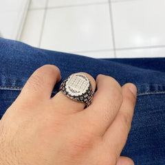 Shahada Written Ring, Prayerful Islamic Silver Men Ring-Boutique Spiritual