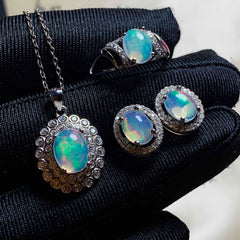 Natural Opal Jewelry Set for Women - Boutique Spiritual