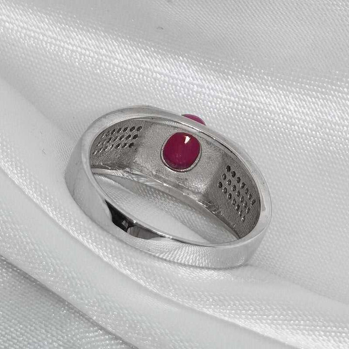Ruby Ring Men - Platinum Plated Design-Boutique Spiritual