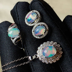 Natural Opal Jewelry Set for Women - Boutique Spiritual