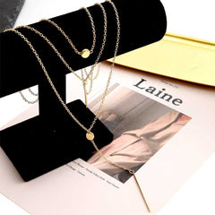 Necklace Sweater Chain Metal Dots Multilayer Collarbone Necklace - Boutique Spiritual