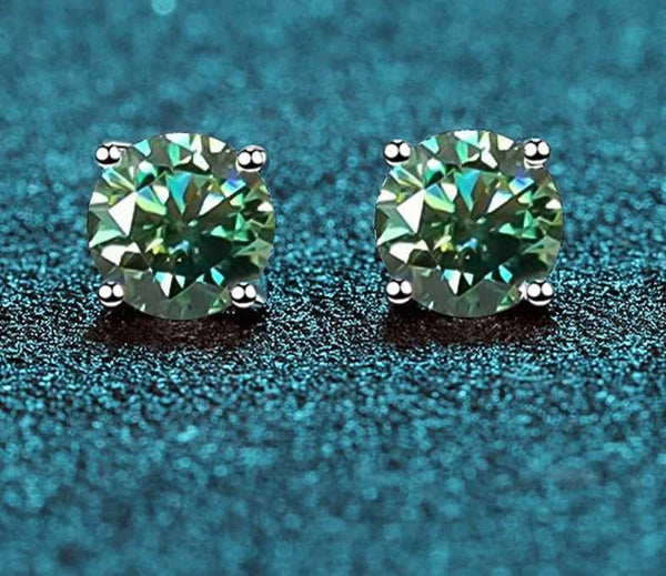 Green Moissanite Earrings GRA certified - Boutique Spiritual