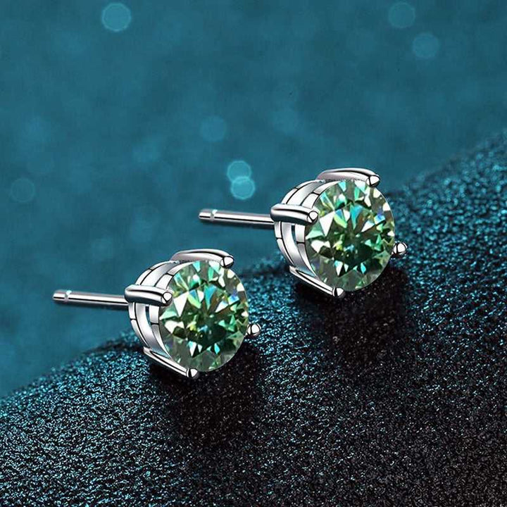 Green Moissanite Earrings GRA certified-Boutique Spiritual