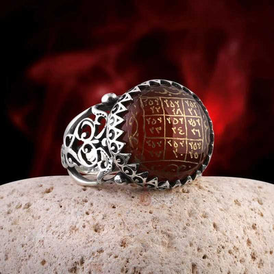 7 Verses Vefki 925 Sterling Silver Craftsman Agate Stone Ring - Boutique Spiritual