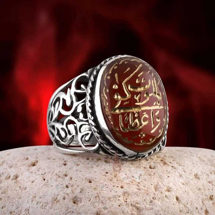 "Death is Enough as Advice" Aqeeq stone Islamic Ring-Boutique Spiritual