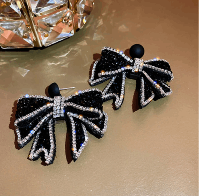 Black Bow Earrings for women Premium Design - Boutique Spiritual
