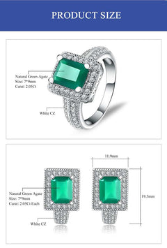 Handmade Green Agate Jewelry Set Premium Design - Boutique Spiritual