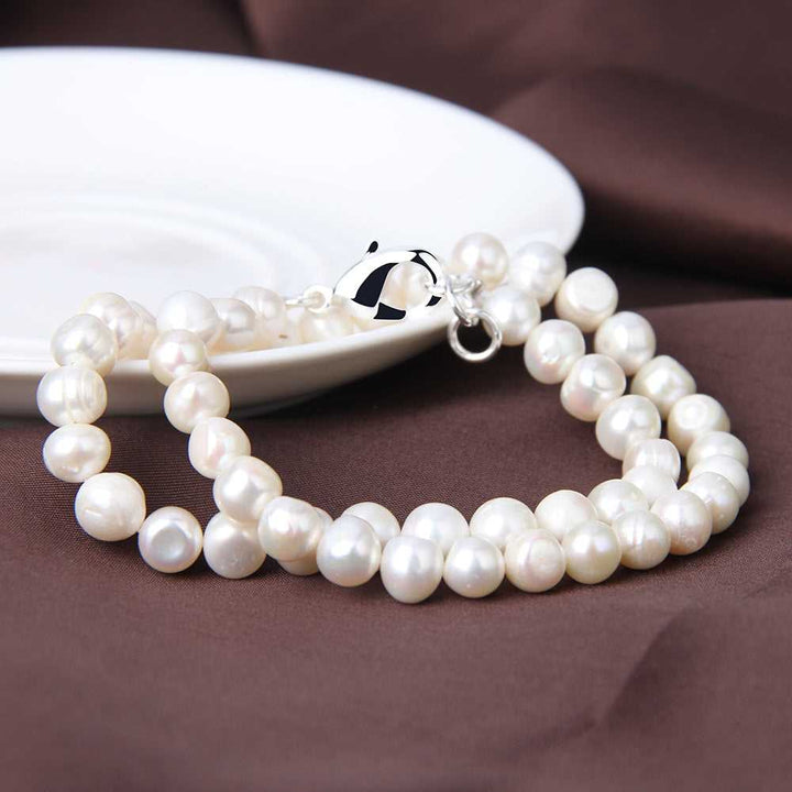 Natural Round White Shell Pearl Choker Necklace-Boutique Spiritual