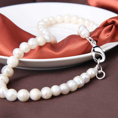 Natural Round White Shell Pearl Choker Necklace-Boutique Spiritual