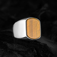 Natural Tigers Eye Ring, Real Gemstone Pure Silver Men Ring-Boutique Spiritual