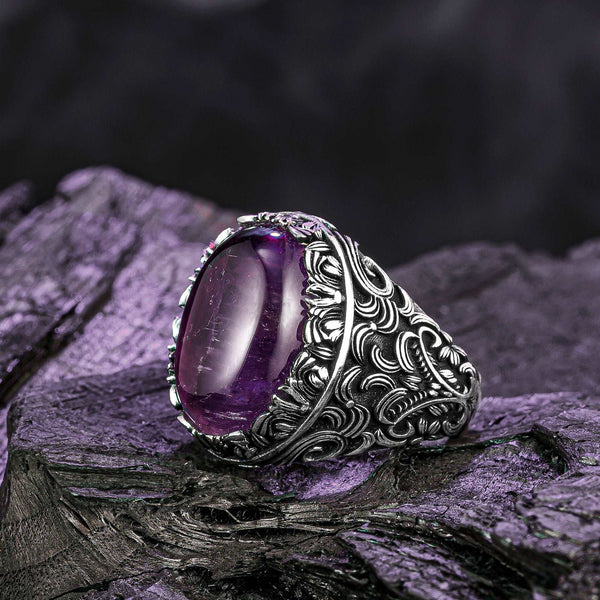 Purple Raw Amethyst Ring, Limited Edition Ring-Boutique Spiritual