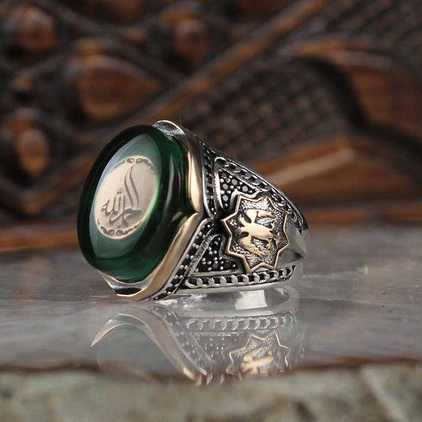 Islamic Amber Stone Alhamdulillah Ring, Limited Edition Ring-Boutique Spiritual