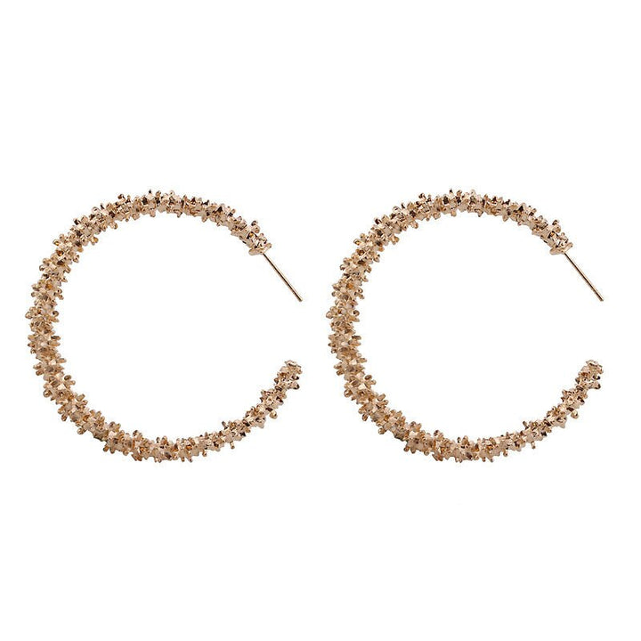 Vintage Gold Round C Geometric Earrings Premium Design-Boutique Spiritual