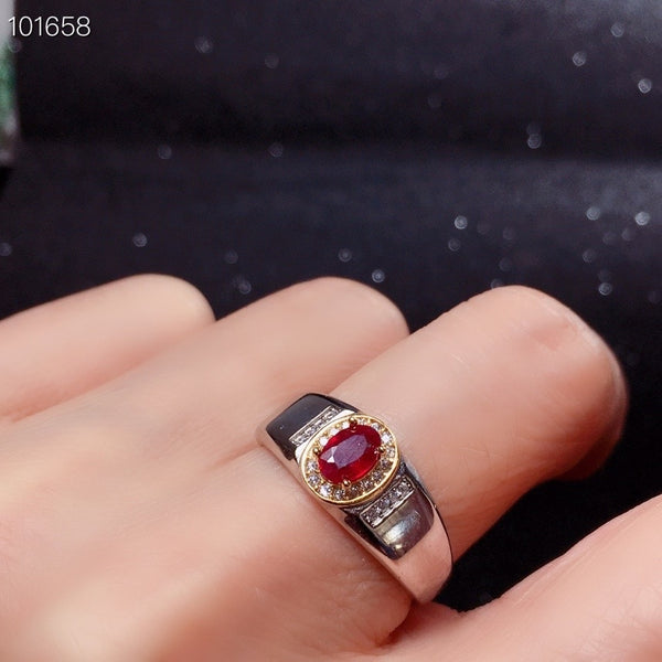 Ruby Ring, Natural Ruby and silver ring-Boutique Spiritual