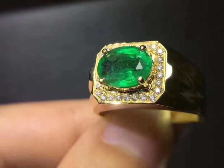 Emerald Handmade Silver Ring for Men - Boutique Spiritual