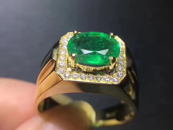 Emerald Handmade Silver Ring for Men-Boutique Spiritual