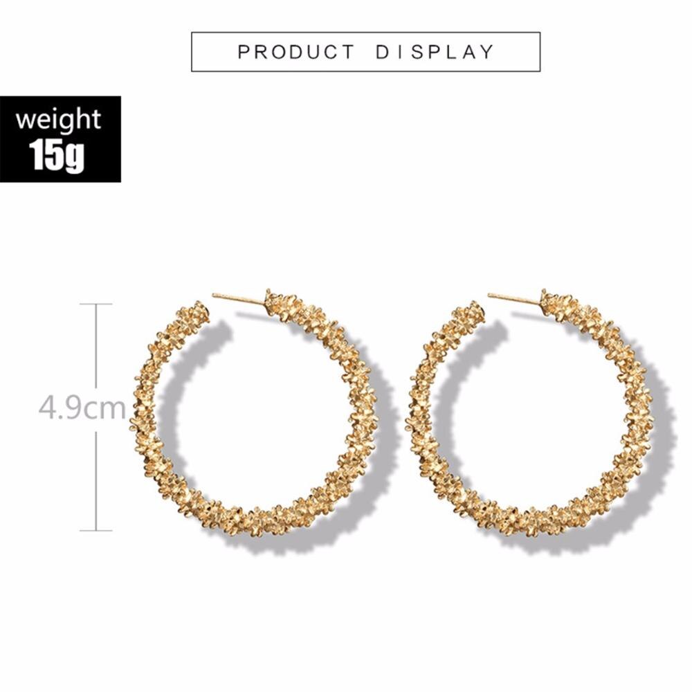 Vintage Gold Round C Geometric Earrings Premium Design