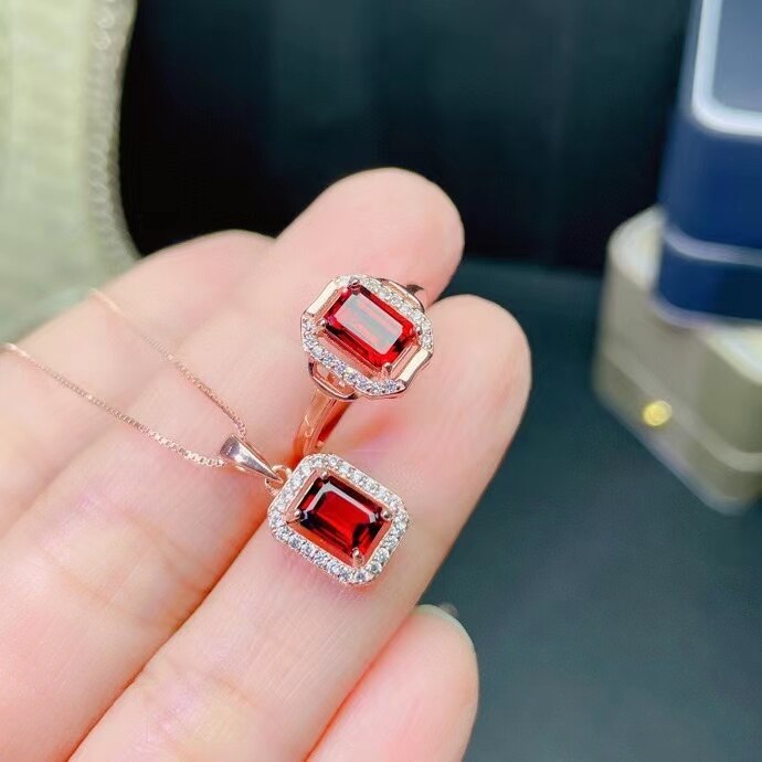 Garnet Jewelry Set for Women-Boutique Spiritual
