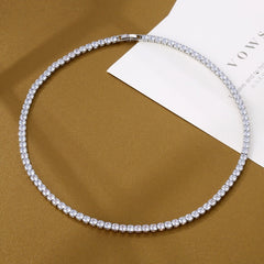 White Gold Lab Moissanite Necklace for Women