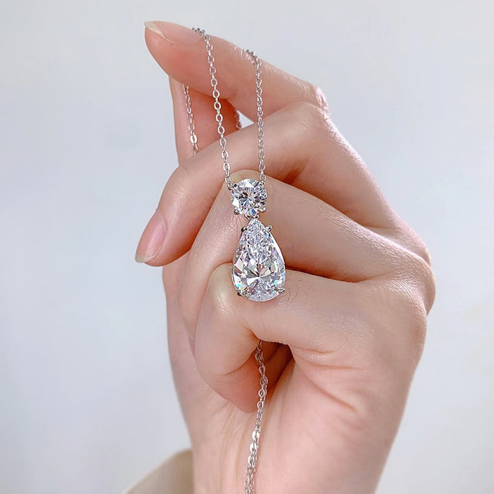 Water Drop Moissanite Silver Jewelry Set for Women-Boutique Spiritual