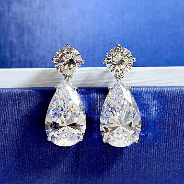 Water Drop Moissanite Silver Jewelry Set for Women-Boutique Spiritual