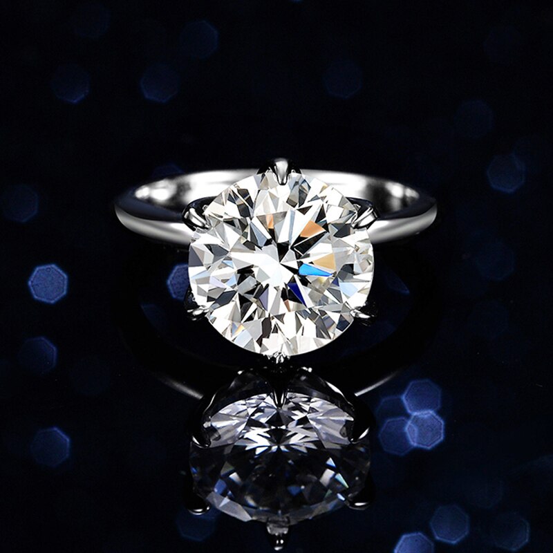 White Gold Plated 5ct Genuine Moissanite Solitaire Ring Premium Design-Boutique Spiritual