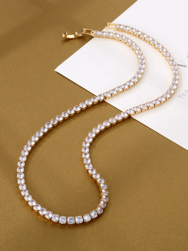 White Gold Lab Moissanite Necklace for Women-Boutique Spiritual