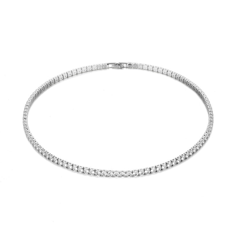 White Gold Lab Moissanite Necklace for Women