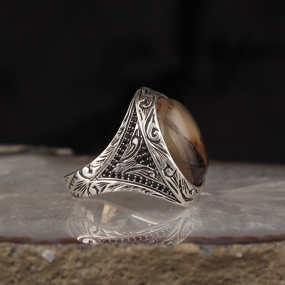Yemeni Aqeeq Pure Silver Original Men Ring
