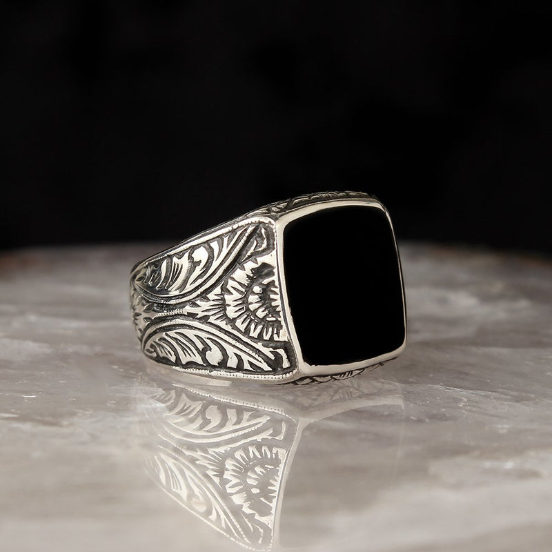 Evil eye Ring, Onyx Silver Islamic Limited Edition Ring - Boutique Spiritual