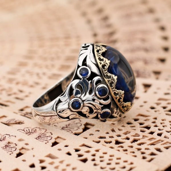 Alhamdulillah Islamic Ring, Handmade Islamic Calligraphy Silver Men Ring - Boutique Spiritual