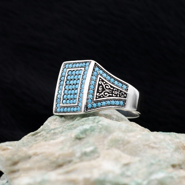 Turquoise Turkish Silver Ring, Limited Edition Design-Boutique Spiritual