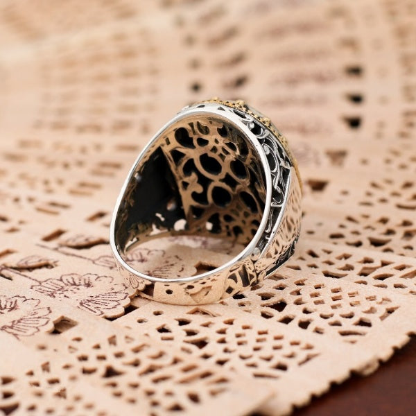 Mashallah Islamic Ring,Turkish Calligraphy Engraved Silver Ring For Men-Boutique Spiritual