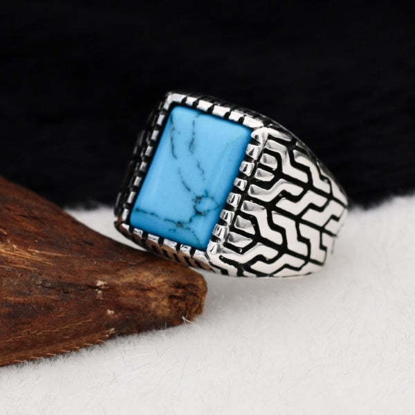 Turquoise Turkish Ring, Handmade Pure Silver Limited Edition Ring-Boutique Spiritual
