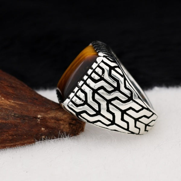 Tigers Eye Ring, Pure Silver Turkish Limited Edition Ring-Boutique Spiritual