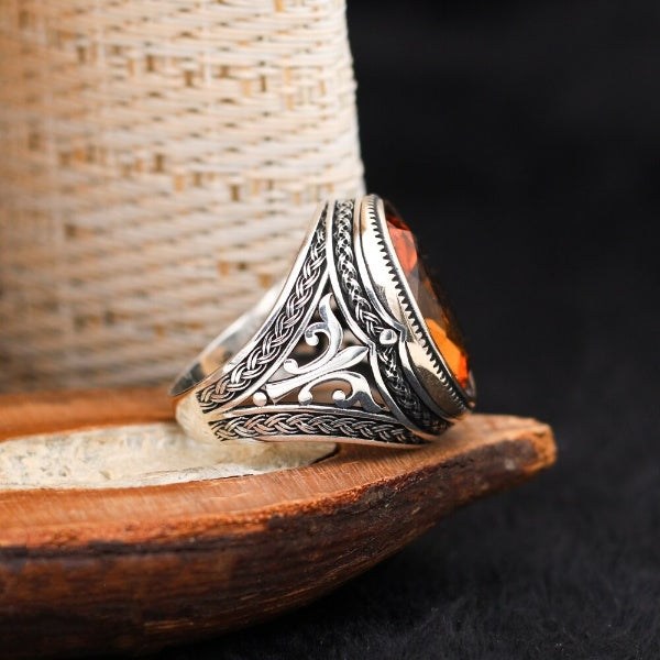 Turkish Zultanite Stone Men's Ring Handmade Premium Design-Boutique Spiritual