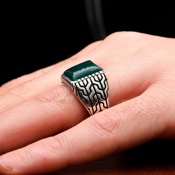 Agate Aqeeq Turkish Silver Limited Edition Ring - Boutique Spiritual