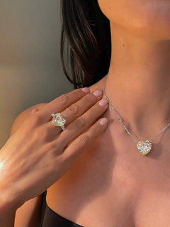 Silver Moissanite Jewelry Set for Women