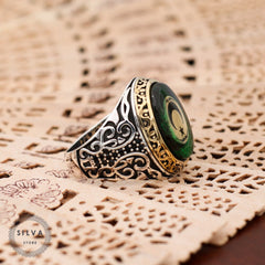 Turkish Handmade Agate Men's Luxury Aqeeq Ring-Boutique Spiritual