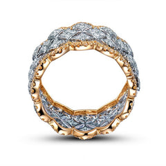 18K Rose Gold Moissanite Silver Ring for Women