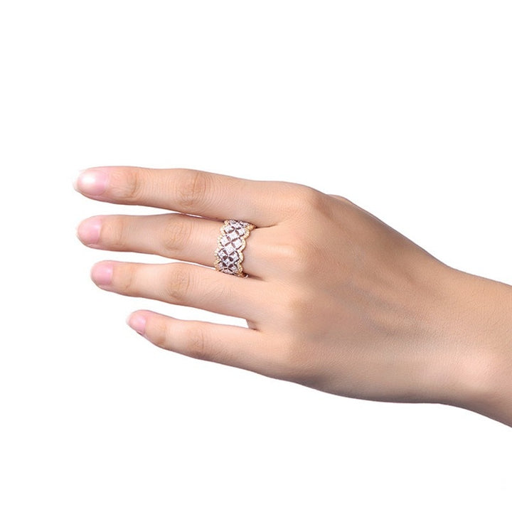 18K Rose Gold Moissanite Silver Ring for Women-Boutique Spiritual