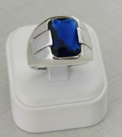 Turkish Blue Zircon Handmade Men's Ring-Boutique Spiritual