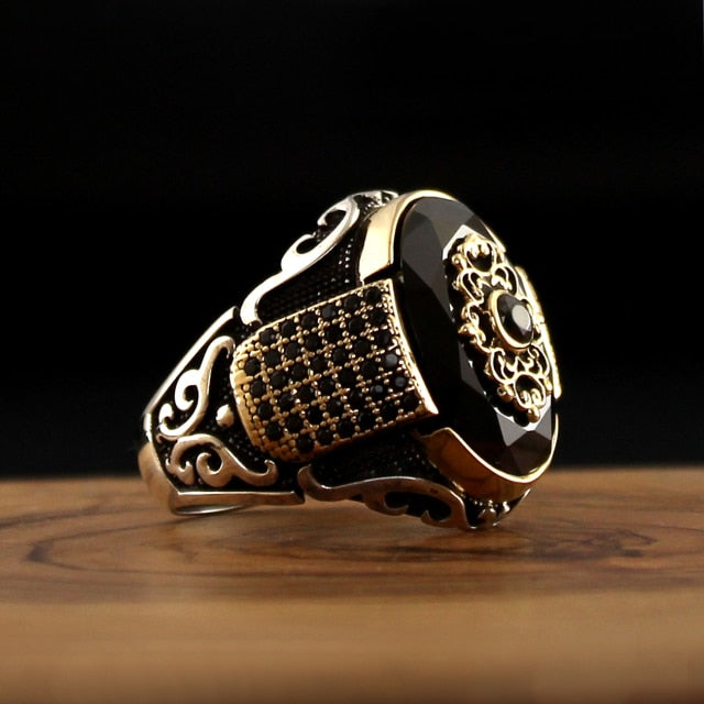 Turkish Zircon Stone Ring Handmade Special Design-Boutique Spiritual